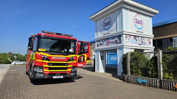 Photo of fire service attending our event in Leicester